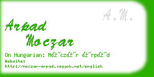 arpad moczar business card
